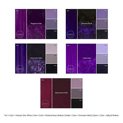 Gamblin Artist Oil Paint Set For Professionals - VIOLET SET - 37ml Tubes - color: Violet