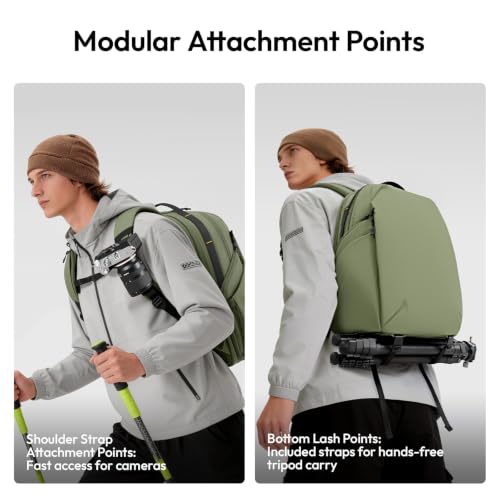 ULANZI YY038 Travel Camera Backpack 22L for Mirrorless DSLR (Green) - color: Green