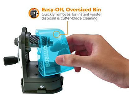 Bostitch Office Multi-Mount Manual Pencil Sharpener, Vacuum Mount or Screw Mount, Blue (MPS2-BLUE) - color: Blue, size: Pack of 1