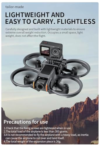 BTG Avata 2 Drone Action Camera Mount Holder for DJI Action 5 4/Pocket 3 /GoPro Series/Fimi Palm 2 /Insta360 X5 X4 Go 3S Night Light Fill Light Sport Camera Mount Extensions