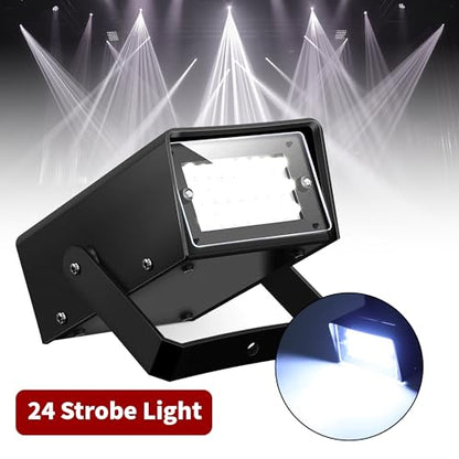 ENUOLI Mini LED Strobe Light White Color 24 Super Bright LED Party Light - color: White Color