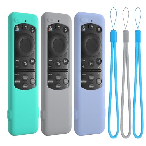 Silicone Case for Samsung TM2560E Remote Control, Compatible with 2025 Neo QLED Smart TV Remote BN59-01432A BN59-01432J BN59-01455A (Mint+Grey+Glow Blue) - color: Mint+Grey+Glow blue