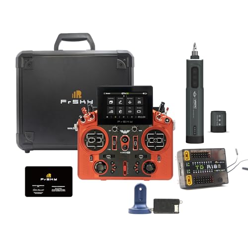FrSky Tandem X20 PRO AW Radio Transmitter (Orange Red) Ultimate Combo - Includes TD SR18 Receiver, Remote NFC Panel & VANTAC Electric Screwdriver, Dual-Band 24CH Flagship RC Controller System - color: orange
