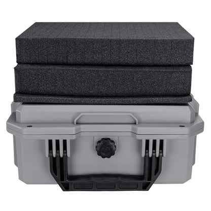 Eylar 13.8" Intact Series Compact Hard Camera Case, Lightweight and Durable Stacker Design with Foam - color: Gray