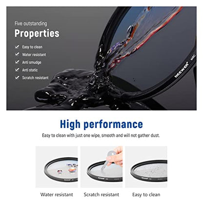 NEEWER 58mm Polarizer Filter 30 Layer Multi Resistant Nano Coated Circular Polarizing Filter(CPL) with HD Optical Glass/Ultra Slim Frame, Reduce Glare/Enhance Contrast/Reduce Reflection - size: 58mm