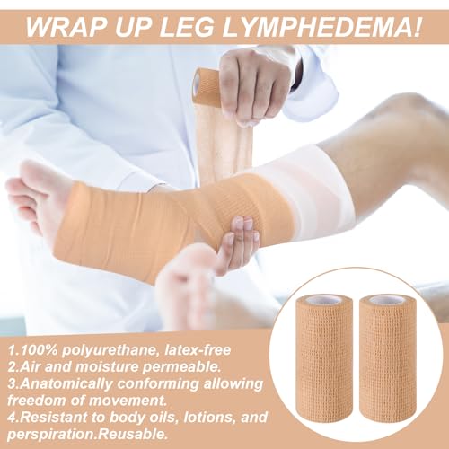 Geiserailie 4 Pcs 2 Layer Compression Wraps Bandage System for Leg Swelling - size: 10 cm