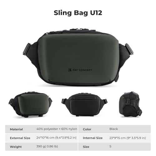 K&F CONCEPT Small Camera Sling Bag Everyday Shoulder Bag - color: 15 Deep Green Small