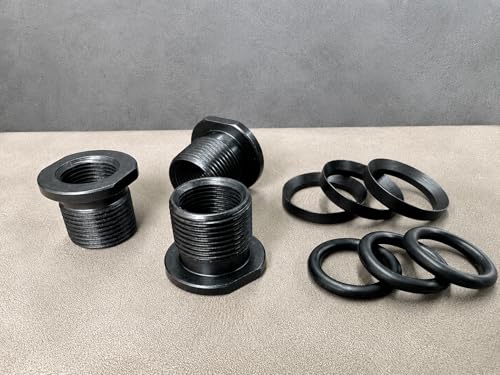 3Pcs 1/2 x 28 to 5/8 x 24 Thread Protector, with Rubber & Steel Washers - color: Black Thread Protector (1/2 x 28 to 5/8x24)