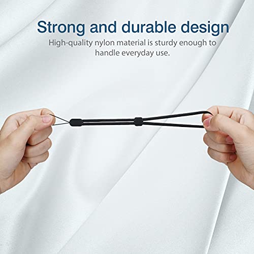 Hand Wrist Strap Lanyard 6 Pack 8inch, Adjustable Nylon Wristlet Keychain - color: Black, size: 8 inches