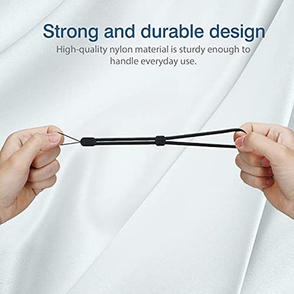 Hand Wrist Strap Lanyard 6 Pack 8inch, Adjustable Nylon Wristlet Keychain - color: Black, size: 8 inches