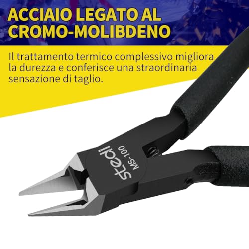 stedi 4.7-inch Model Nippers, Ultra-thin Double-edged, Non-slip Grip - style: Double-edged (Black_Most people's choice)