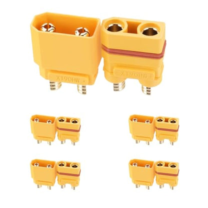 ELFCULB 5 Pairs Amass XT90HW Waterproof Connectors for RC Models - size: XT90HW