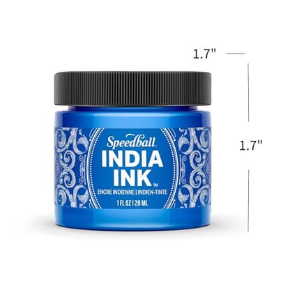 Speedball India Ink, Sapphire, 1-Ounce - color: Sapphire, size: 1 fl oz