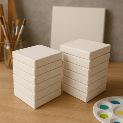 LWR CRAFTS Mini Stretched Canvas 3" X 3" Pack of 12 - size: 3"x3"x12