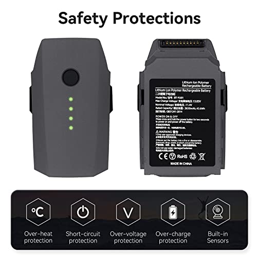 KUWATA Intelligent Flight Battery for DJI Mavic Pro, DJI Mavic Pro Platinum, 3830mAh, 2-Pack, Camera Drone Extended Battery - size: Battery × 2