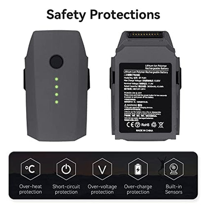 KUWATA Intelligent Flight Battery for DJI Mavic Pro, DJI Mavic Pro Platinum, 3830mAh, 2-Pack, Camera Drone Extended Battery - size: Battery × 2