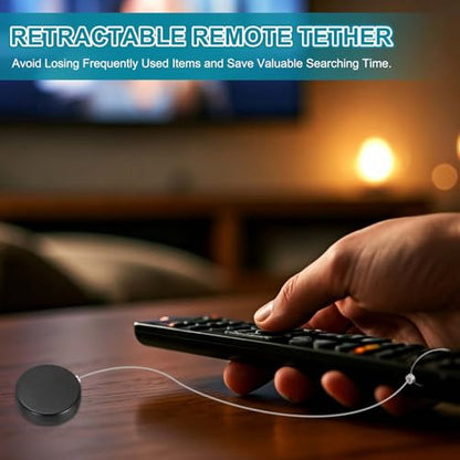 PATIKIL Retractable Remote Control Cable Tether (3.3ft / 1M, Black)(5 Set) Round Remote Control Security Lanyard Lock Adjustable Locking Leash with Rope Lock, Suit for - TVs/Tablets - color: Black