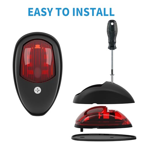 Obcursco LED Boat Navigation Lights, Red and Green Vertical Mount Bow Light - color: Black