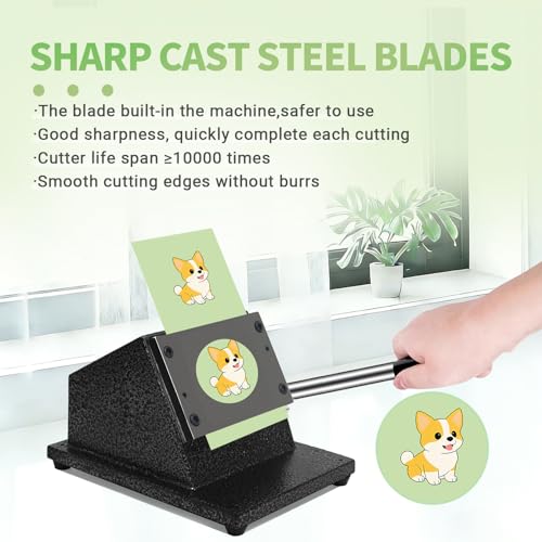 3"/75mm Button Paper Cutter, Circle Cutter Circle Punch, Graphics Punch Cutter, 3.386"/86mm Cutting Diameter Die Cut Machine for Making 3"/75mm Buttons DIY Crafts Button Making