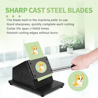3"/75mm Button Paper Cutter, Circle Cutter Circle Punch, Graphics Punch Cutter, 3.386"/86mm Cutting Diameter Die Cut Machine for Making 3"/75mm Buttons DIY Crafts Button Making