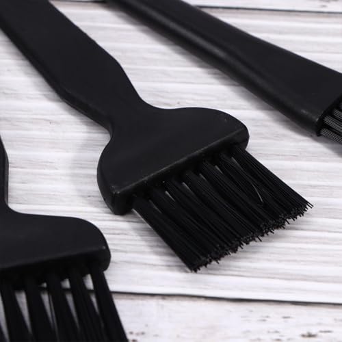 5pcs Anti-Static Computer Cleaning Brush Set for Mobile Phone Tablet Keyboard PCB Repair, ESD Safe Detail Dust Removal Brushes Black Handles for Electronics Maintenance