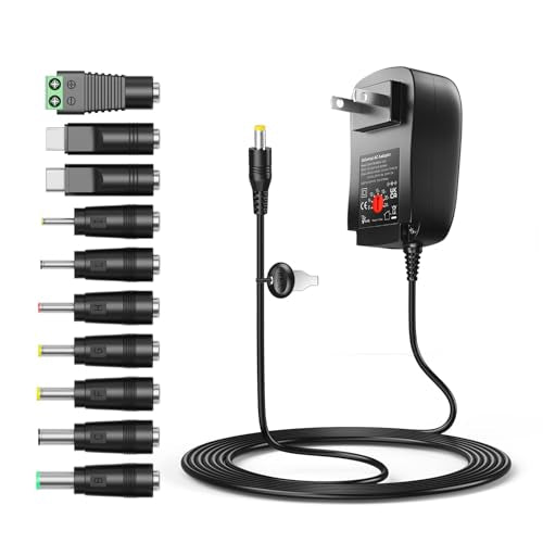 Belker 41W Universal 6V 9V 12V 15V 18V 20V 24V AC DC Adapter with 10 Tips - size: 41w 6-24v 1.5a w/USB