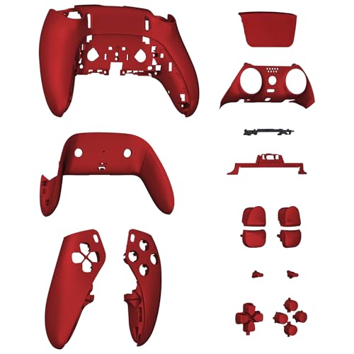 eXtremeRate Full Set Shell with Buttons Touchpad Cover Compatible with ps5 Edge Controller, Scarlet Red Replacement Decorative Trim Shell Front Back Plates Compatible with ps5 Edge Controller - color: Scarlet Red
