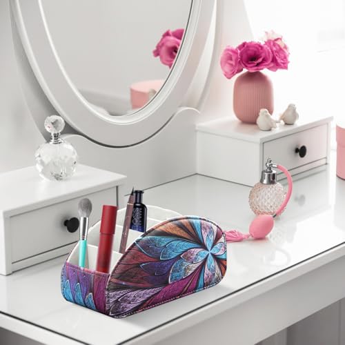 Remote Control Holder, 5 Compartments TV Remote Holder Caddy for Table - color: Fractal Flower, size: Large