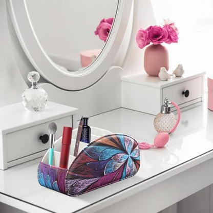 Remote Control Holder, 5 Compartments TV Remote Holder Caddy for Table - color: Fractal Flower, size: Large