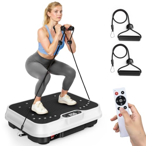 Bigzzia Vibration Plate Exercise Machine for Lymphatic Drainage & Fitness - color: White