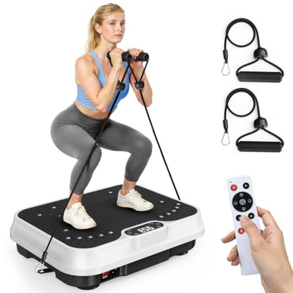 Bigzzia Vibration Plate Exercise Machine for Lymphatic Drainage & Fitness - color: White