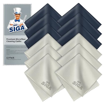 MR.SIGA Microfiber Glasses Cleaning Cloth, Spectacle Cleaner Cloth, 12 Pack - size: 12 Pack-6 X 7 inch