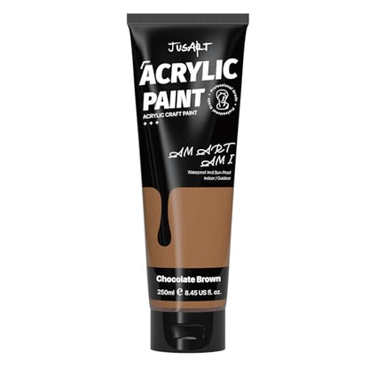 JusArt Acrylic Paint Chocolate Brown Tubes 250ml (8.45 oz) - color: Brown