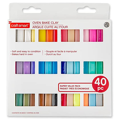 Craft Smart 40oz. Assorted Super Value Pack Oven-Bake Clay - Clay for Sculpting, Jewelry, Modeling, School Projects, Arts & Crafts - 1 Pack