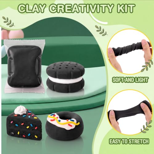 Air Dry Clay Bulk, Modeling Clay for Kids, 100 Pcs, Black - color: Black