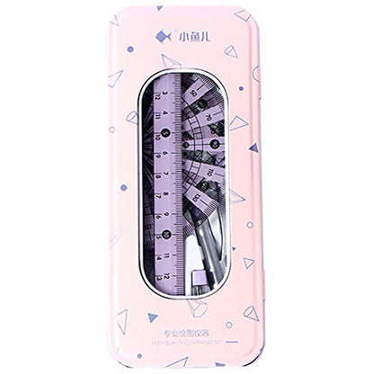 Adela 8 Pieces Student Math Geometry Tool Set Drawing Compass (05064Pink) - color: 05064pink