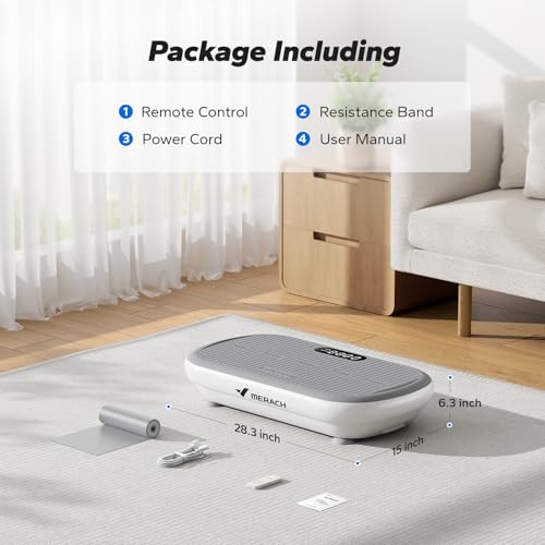 Merach CV40 Curved Vibration Plate Exercise Machine with 440lbs Capacity - color: White