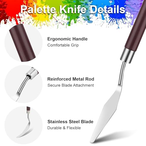 EEEKit Palette Knife Set: 23PCS Painting Tools for Oil Canvas/Watercolor/Acrylic