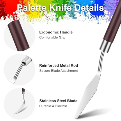 EEEKit Palette Knife Set: 23PCS Painting Tools for Oil Canvas/Watercolor/Acrylic