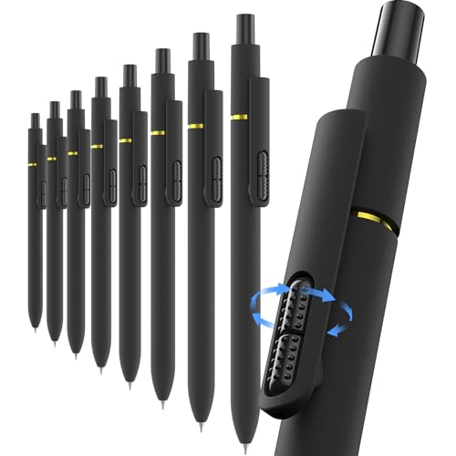 inkipen 8 Pcs Gel Pens with Fidget Clip, 0.5mm Black Ink Pens Fine Point - color: Basic