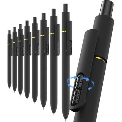 inkipen 8 Pcs Gel Pens with Fidget Clip, 0.5mm Black Ink Pens Fine Point - color: Basic