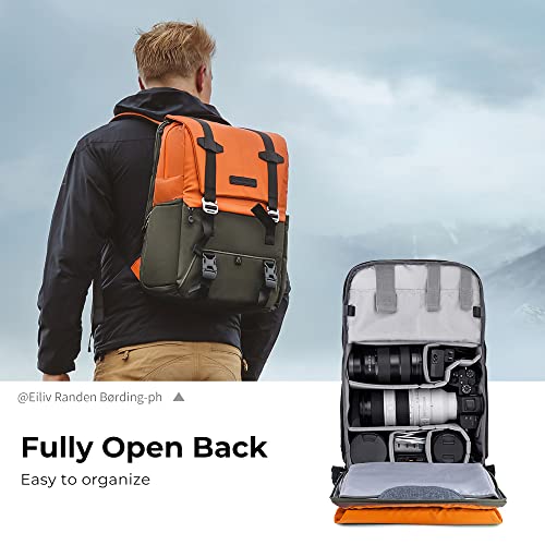K&F CONCEPT Camera Backpack, 20L Camera Bags for Photographers - color: 04-orange