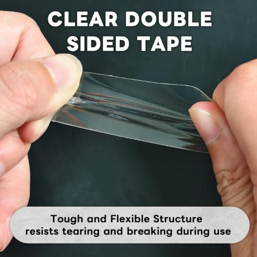 YINTTIAN Ultra-Thin PET Double Sided Tape for Crafts, 1 Inch x 49.2 Feet