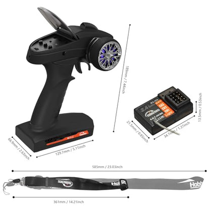 RC Radio System 3CH 2.4G RC Transmitter with Receiver and Lanyard Remote Controller for RC Car Crawler Boat