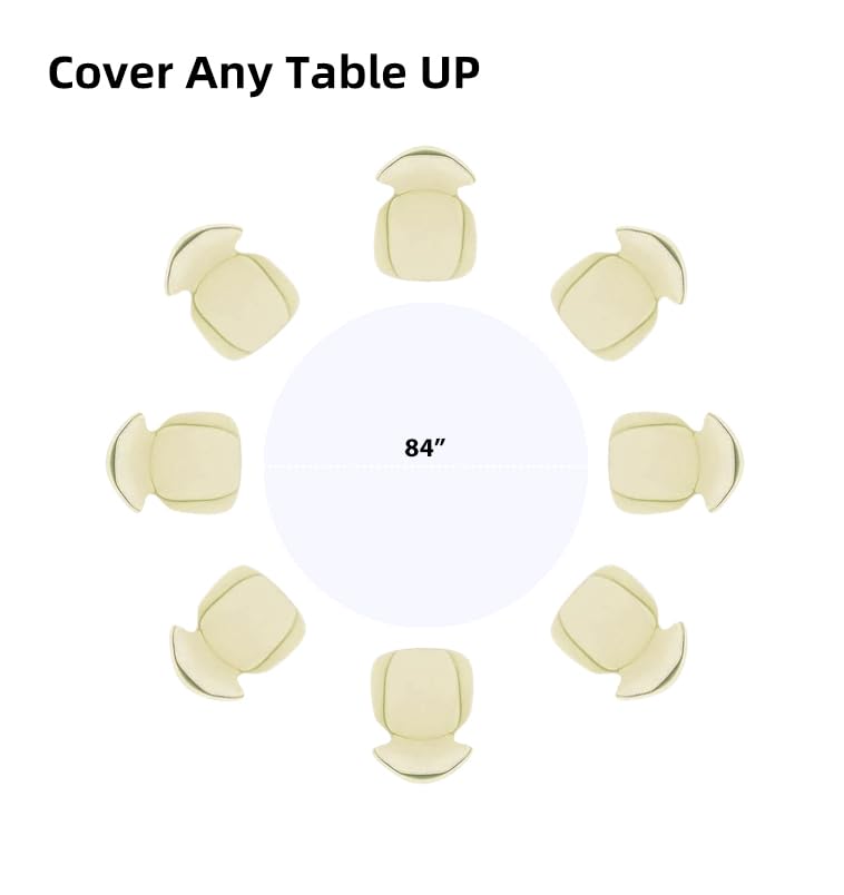 Evershine 3X Thicker Heavy Duty Plastic Table Covers Round Tablecloth, Disposable Tablecloth 12 Pack Round 84" White - color: White, size: 12 PACK Round 84"