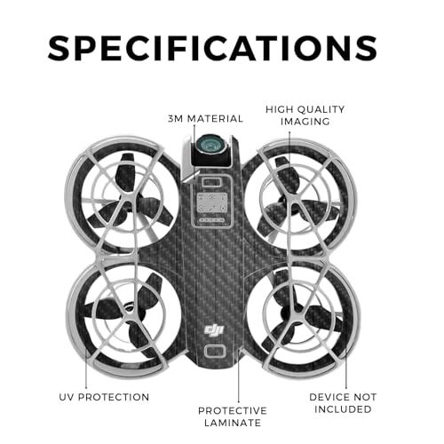 Carbon Fiber Drone Skin Compatible with DJI Neo - Black Wood - Premium 3M Vinyl Protective Wrap Decal Cover - Easy to Apply | Crafted in The USA by MightySkins - color: Black Wood, style: Textured Carbon Fiber Finish