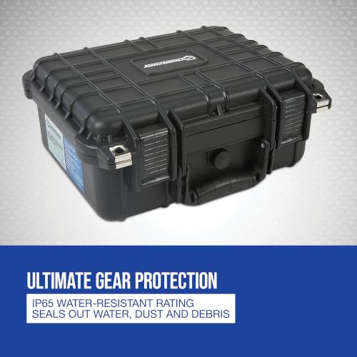 Strongway 13in. Portable All-Weather Protective Storage Case, IP65 Water Resistant, Black