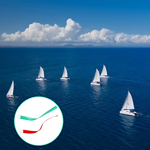 Siifert 4 Sets Nylon Air Flow Tels Flow Rope with 7 Sheets Adhesive Discs Sailboat Wind Direction Indicators for Sail