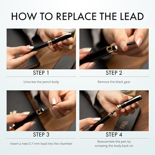 Wordsworth & Black Luxury Bamboo Wood Mechanical Pencil 0.7mm for Drafting - color: Maple Wood