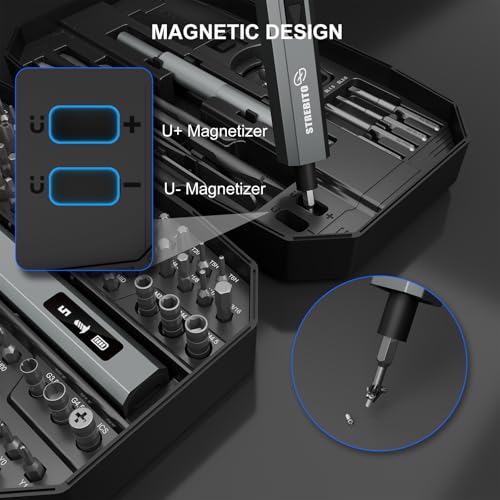 STREBITO Electric Screwdriver, 155 in 1 Precision Electric Screwdriver Set - color: Upgraded-black